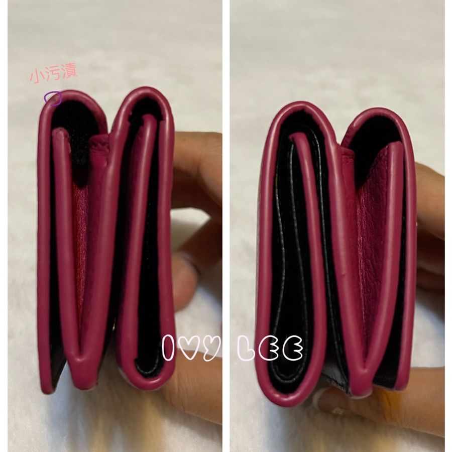 BALENCIAGA 迷你三折錢包 516402 小牛皮 仙氣桃紅 近新二手 精品-19