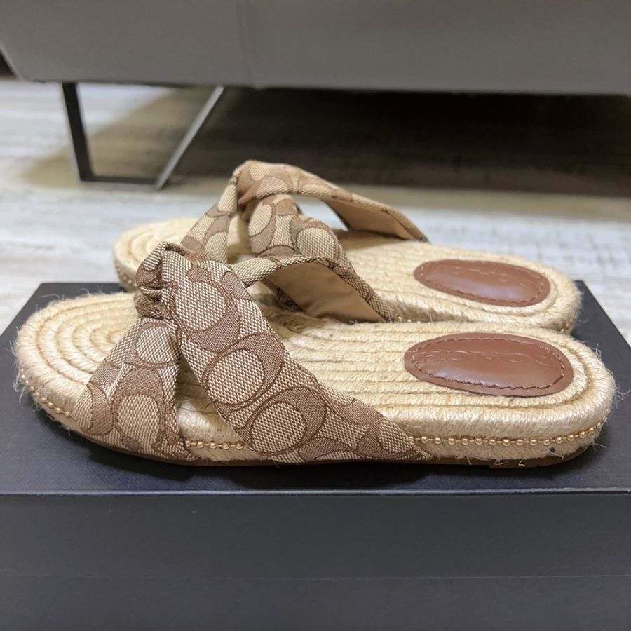 COACH草編拖鞋-0