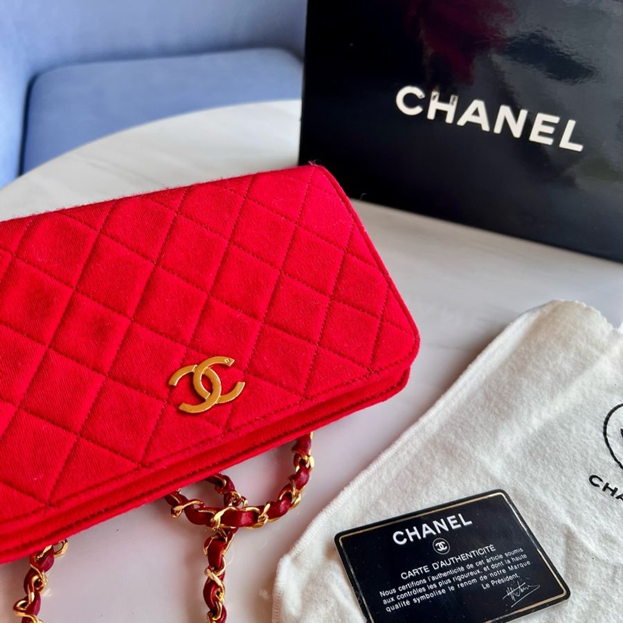 Chanel日本經典coco 20紅金老香。絕版品-5
