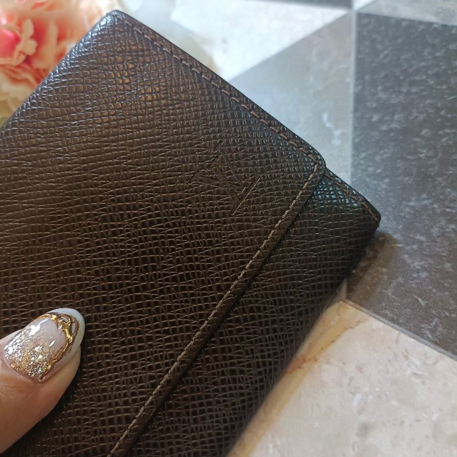 LV 咖啡色 皮夾卡夾-1