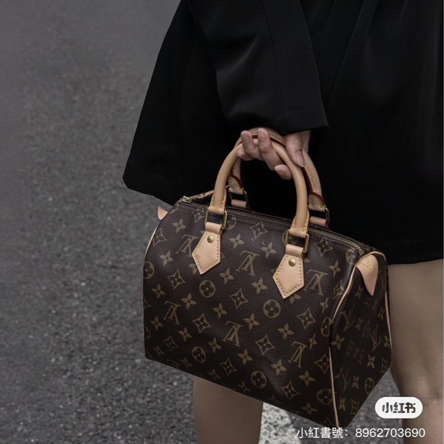 LV Louis Vuitton Speedy 25 手提包/肩背包/斜背包 另贈D釦-1