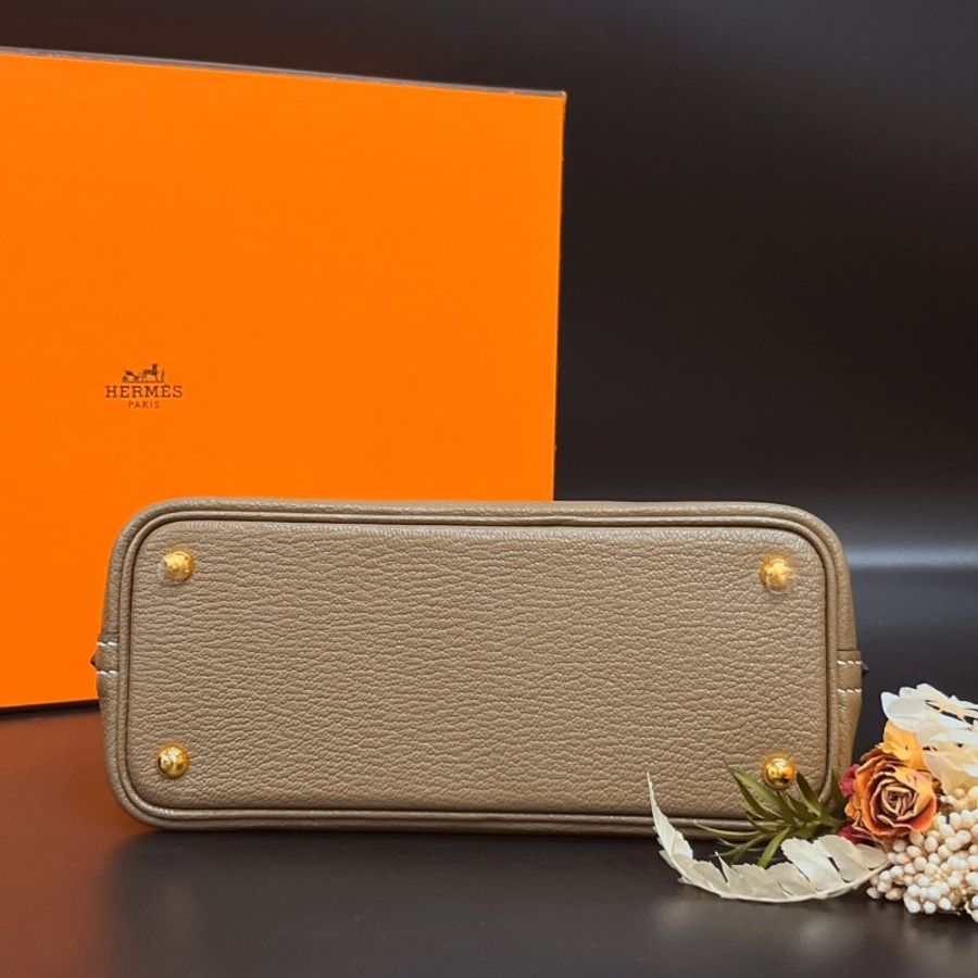 Hermes 愛馬仕 大象灰色全皮MINI柏莉二用包/斜背包/手提包/肩背包-6
