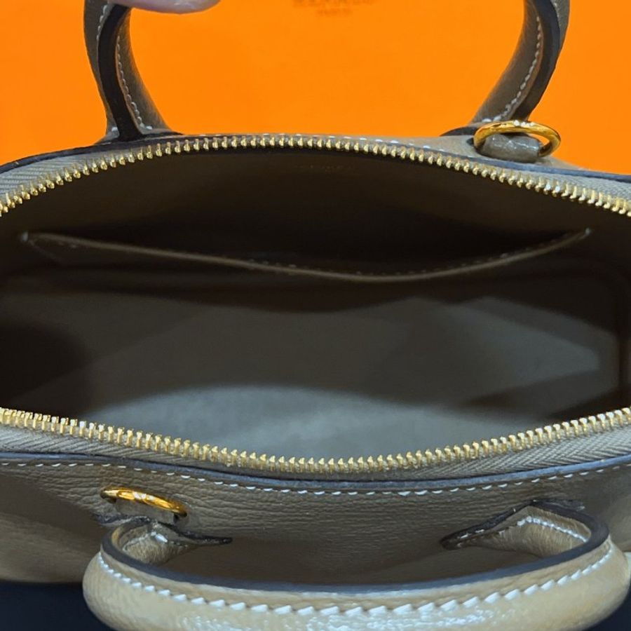 Hermes 愛馬仕 大象灰色全皮MINI柏莉二用包/斜背包/手提包/肩背包-9