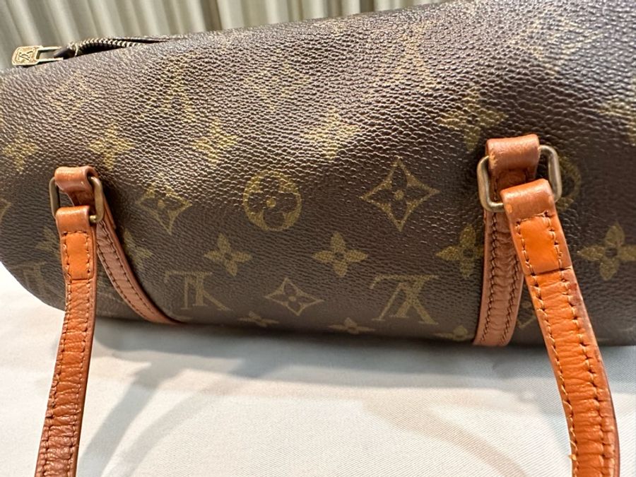 LV Papillon 巴比倫 巴比龍 紅皮26(cm) 圓桶手提包-7