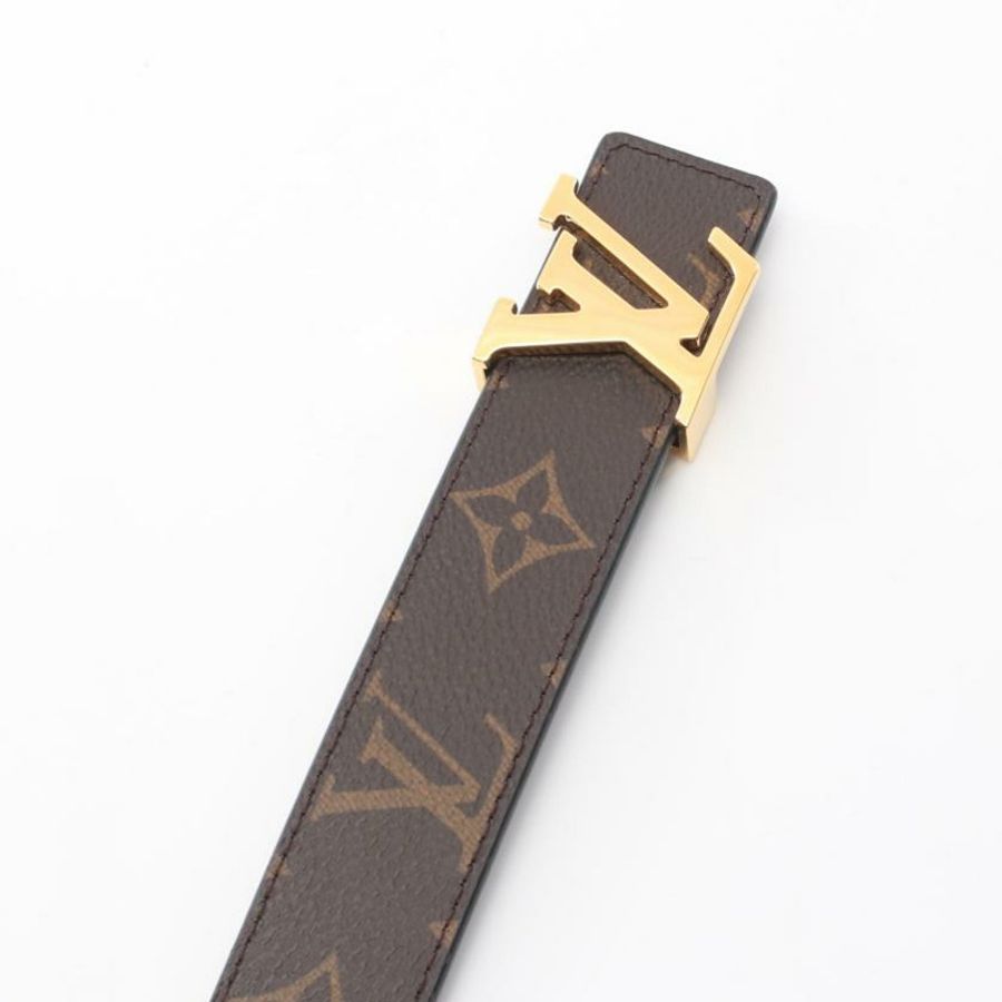 【日本直送】 中古LOUIS VUITTON[B]腰帶 LV 字母 老花 PVC 真皮 棕色 黑色 正反兩用-1