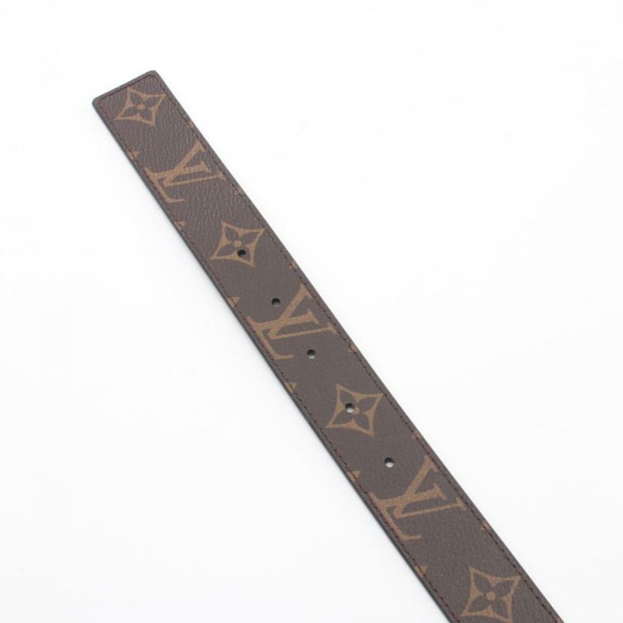 【日本直送】 中古LOUIS VUITTON[B]腰帶 LV 字母 老花 PVC 真皮 棕色 黑色 正反兩用-2