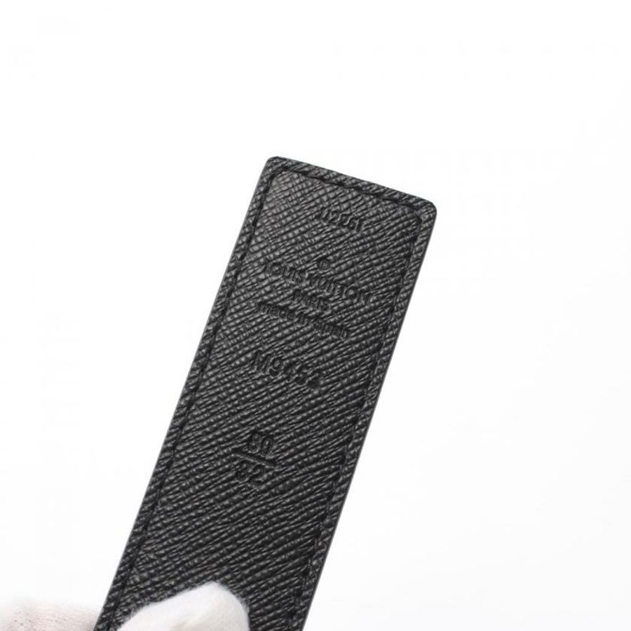 【日本直送】 中古LOUIS VUITTON[B]腰帶 LV 字母 老花 PVC 真皮 棕色 黑色 正反兩用-3