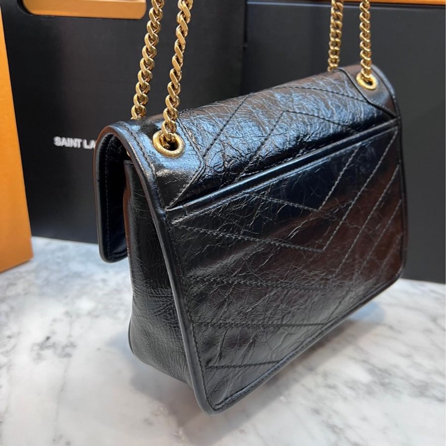 YSL Niki baby 仿舊金鏈 斜背 肩背包 近全新-17