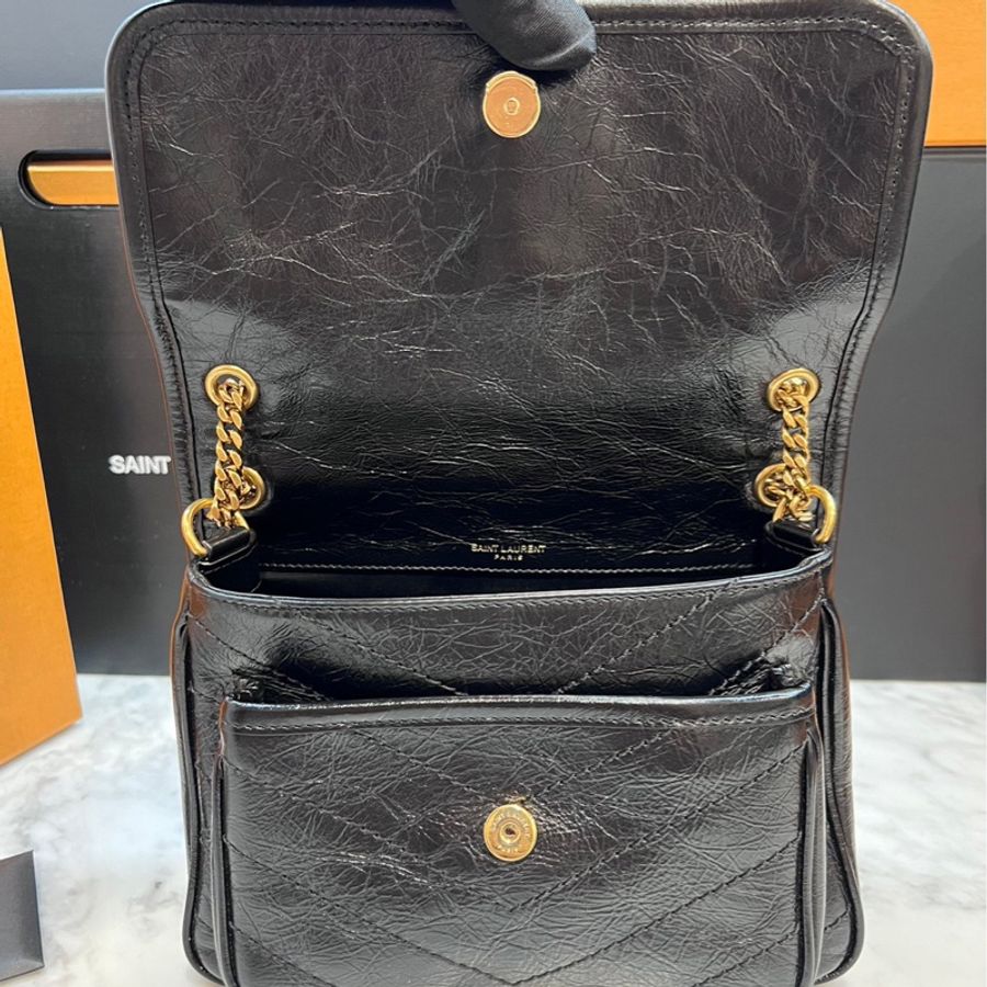 YSL Niki baby 仿舊金鏈 斜背 肩背包 近全新-29