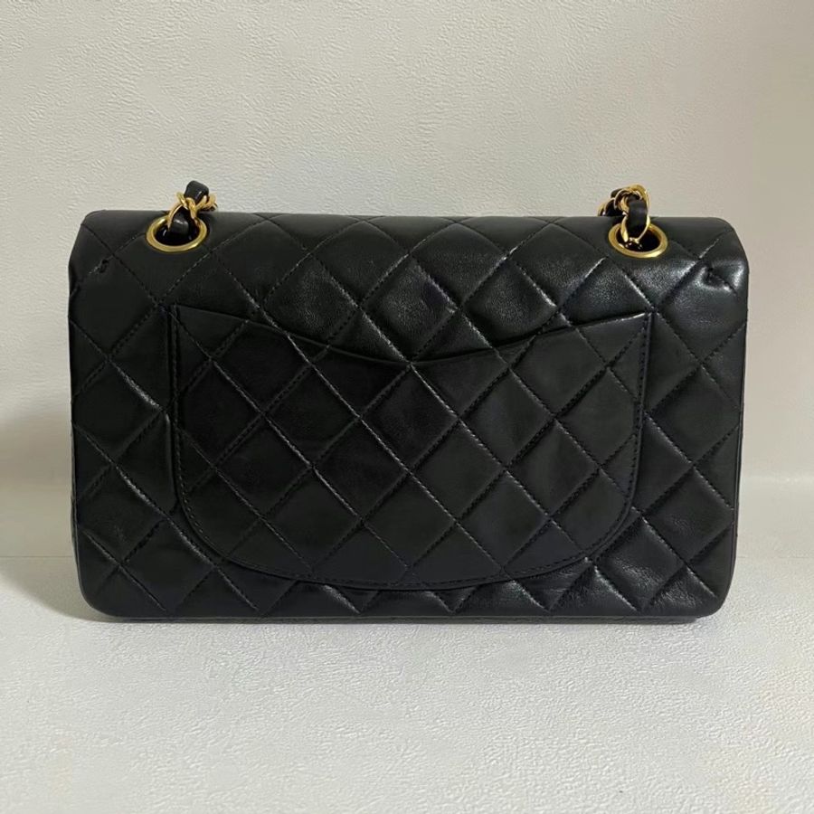 CHANEL 香奈兒 CF 23cm 小羊皮經典小型口蓋包-8
