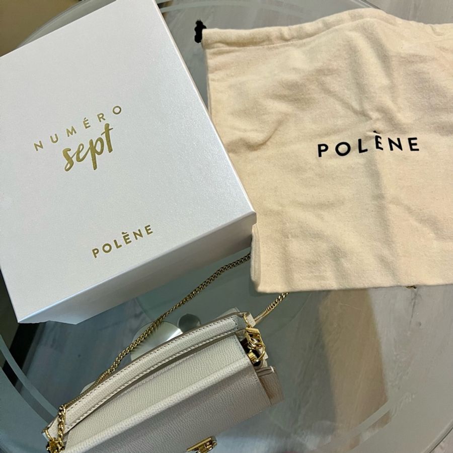 POLENE No.7 仙女米白 小尺寸 手提肩背兩用-8