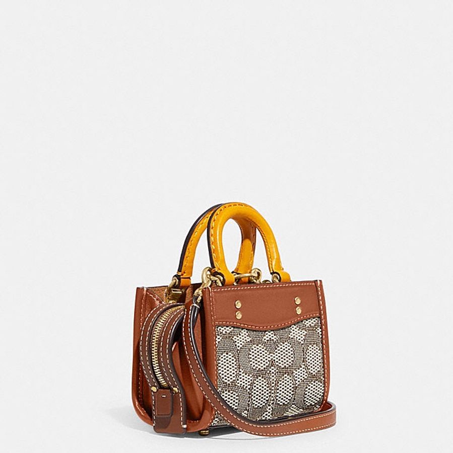 全新 COACH 專櫃 ROGUE 12 經典 SIGNATURE 緹花迷你包-3