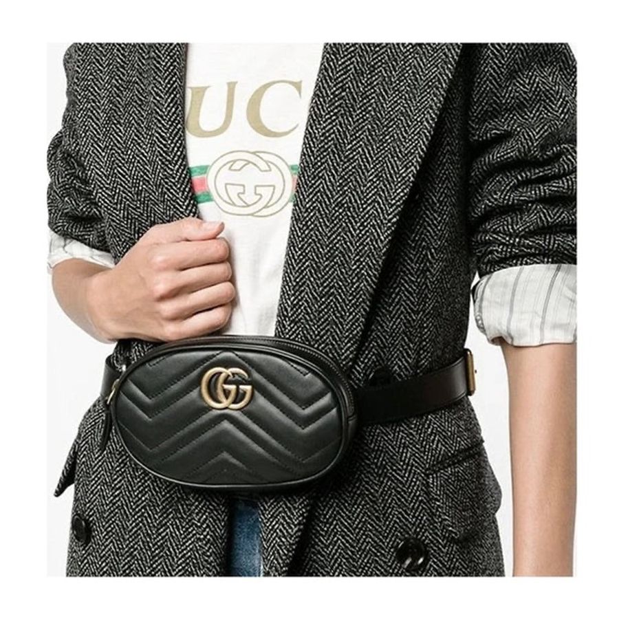 全新Gucci Marmont系列仿舊金色雙G logo 女生手拿腰包/皮帶-3