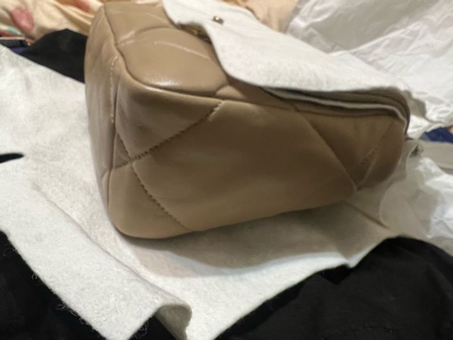 chanel 19 奶茶色 小號(26cm)-4