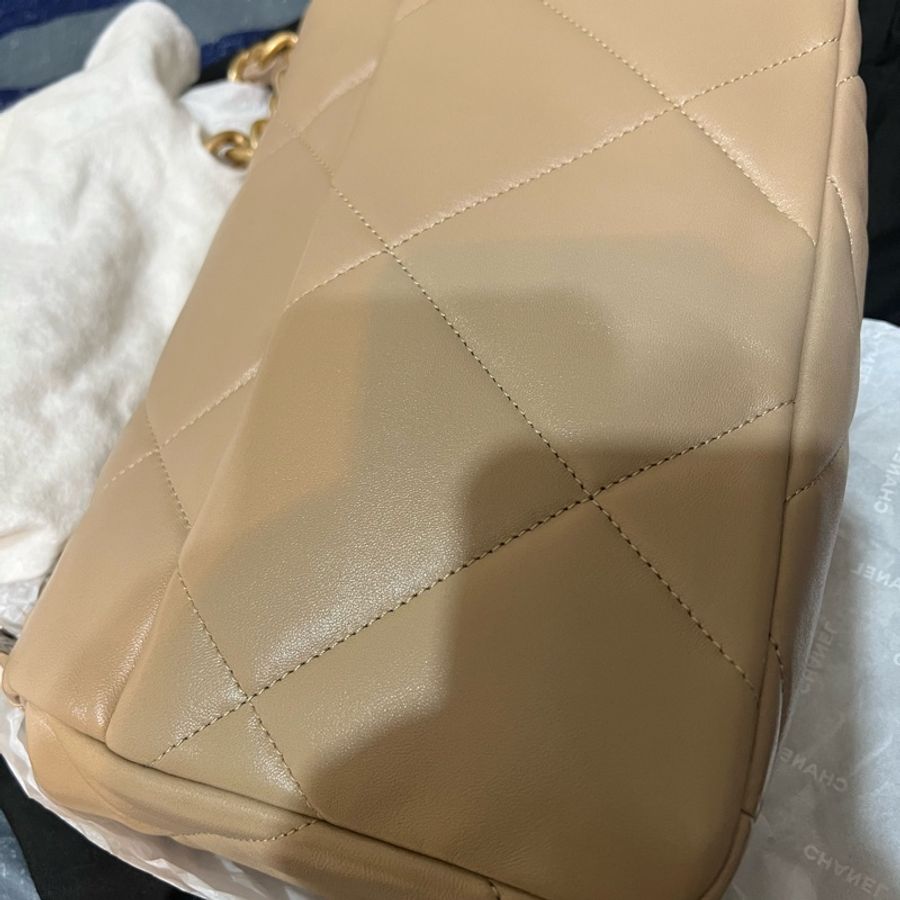 chanel 19 奶茶色 小號(26cm)-6