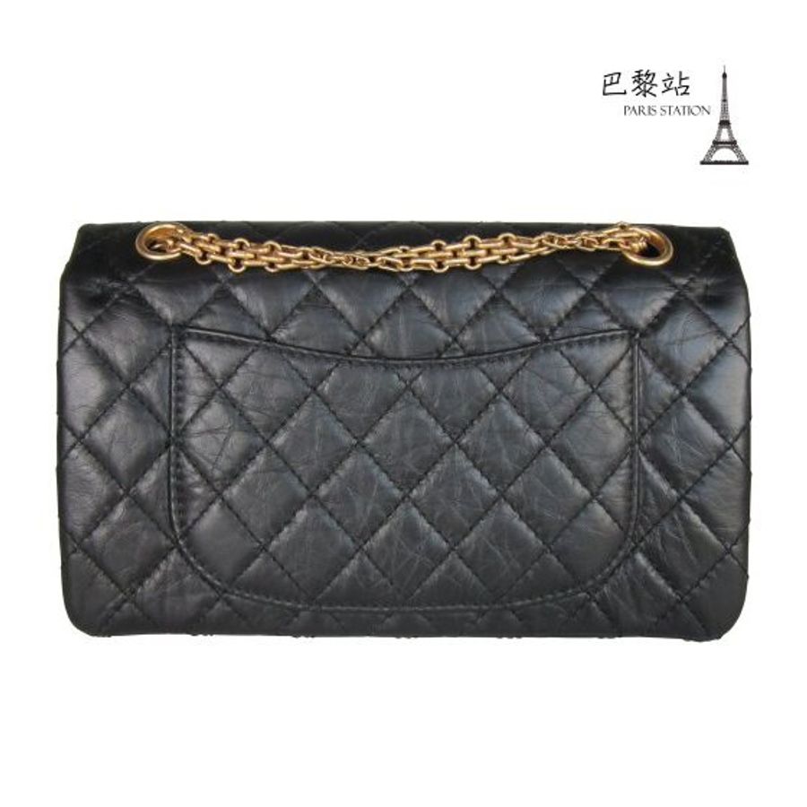 【巴黎站二手名牌專賣店】＊現貨＊CHANEL 香奈兒 真品＊ A37586 黑色2.55金鍊口蓋包(24cm)-1