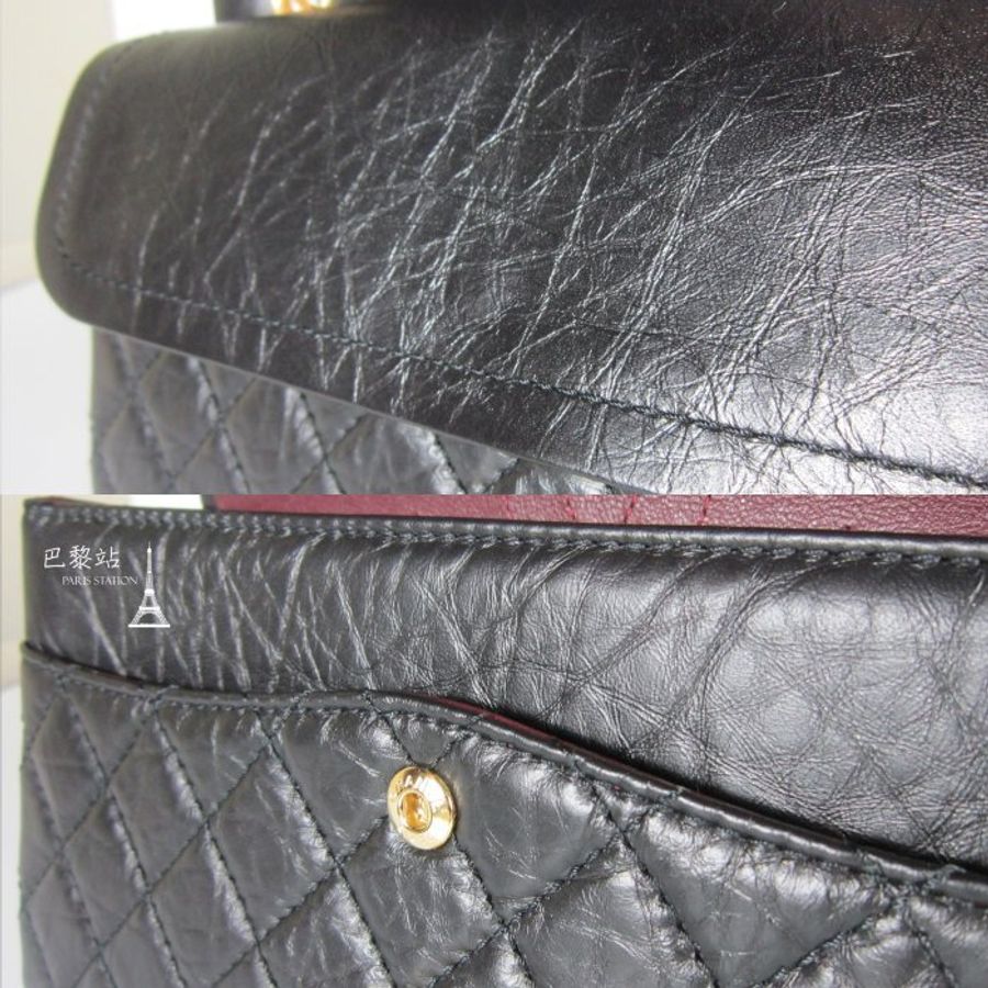 【巴黎站二手名牌專賣店】＊現貨＊CHANEL 香奈兒 真品＊ A37586 黑色2.55金鍊口蓋包(24cm)-6