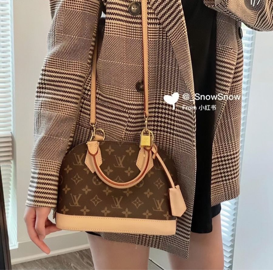LV Louis Vuitton Alma BB 老花 艾瑪包 貝殼包 晶片款-1