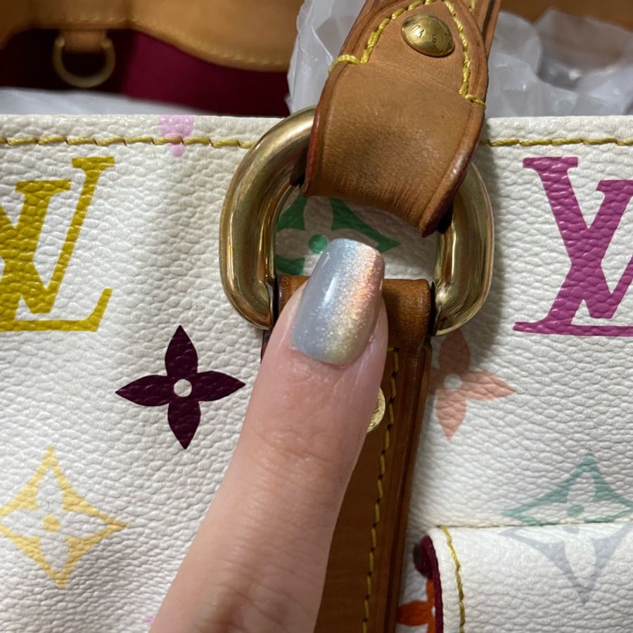 LOUIS VUITTON 村上隆 白三彩老花手提袋 Multicolored Aurelia PM-12