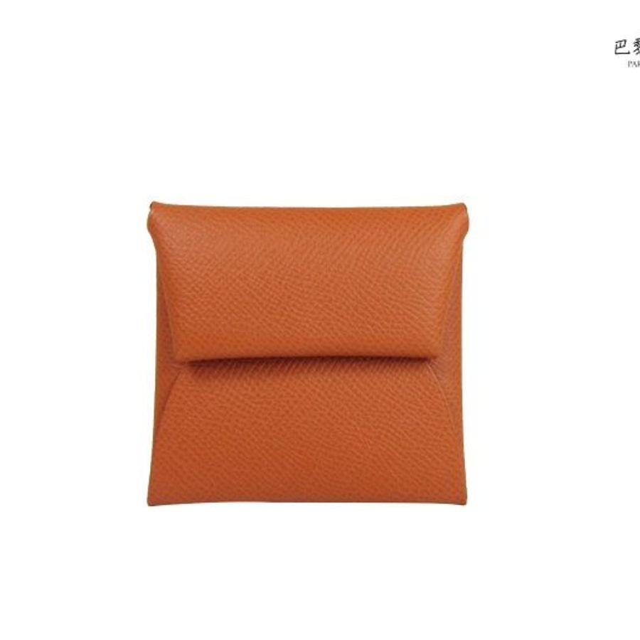 【巴黎站二手名牌專賣店】*全新現貨*HERMES愛馬仕真品*Bastia系列牛皮暗釦零錢包 (棕色U刻)-0