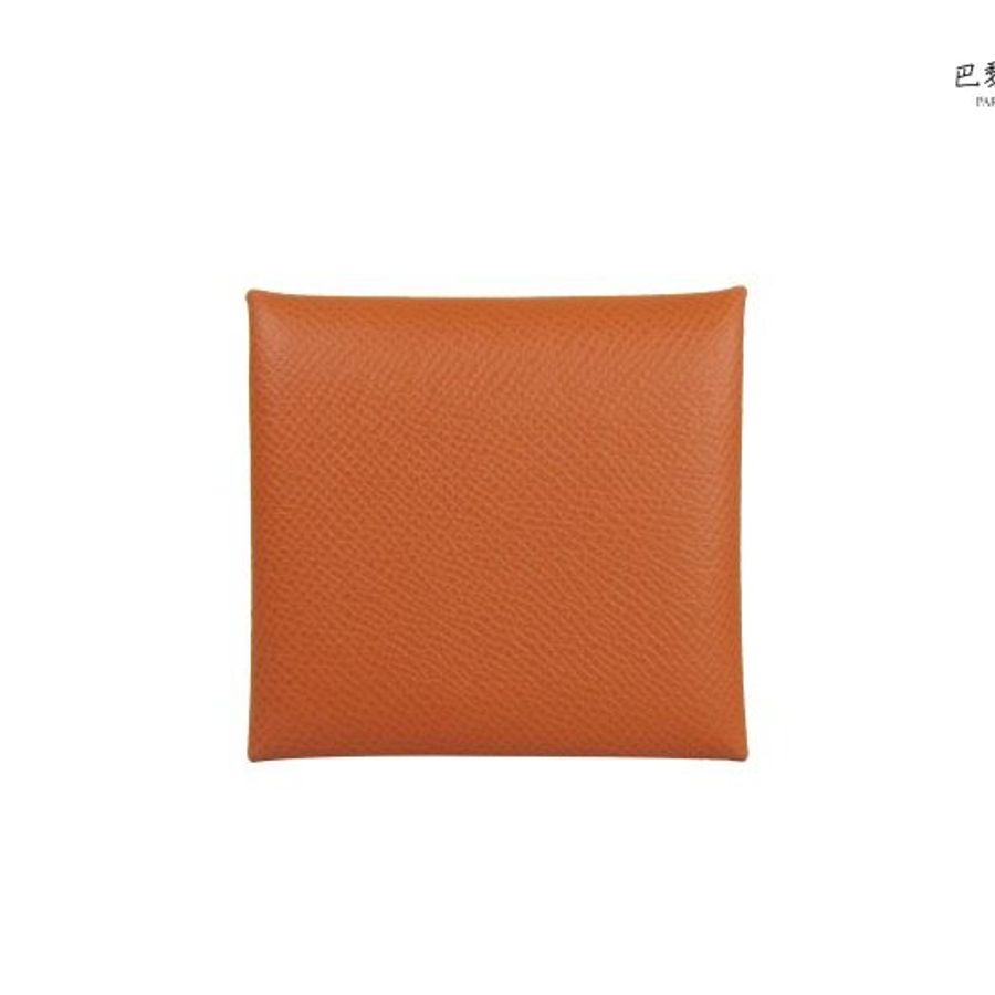 【巴黎站二手名牌專賣店】*全新現貨*HERMES愛馬仕真品*Bastia系列牛皮暗釦零錢包 (棕色U刻)-1