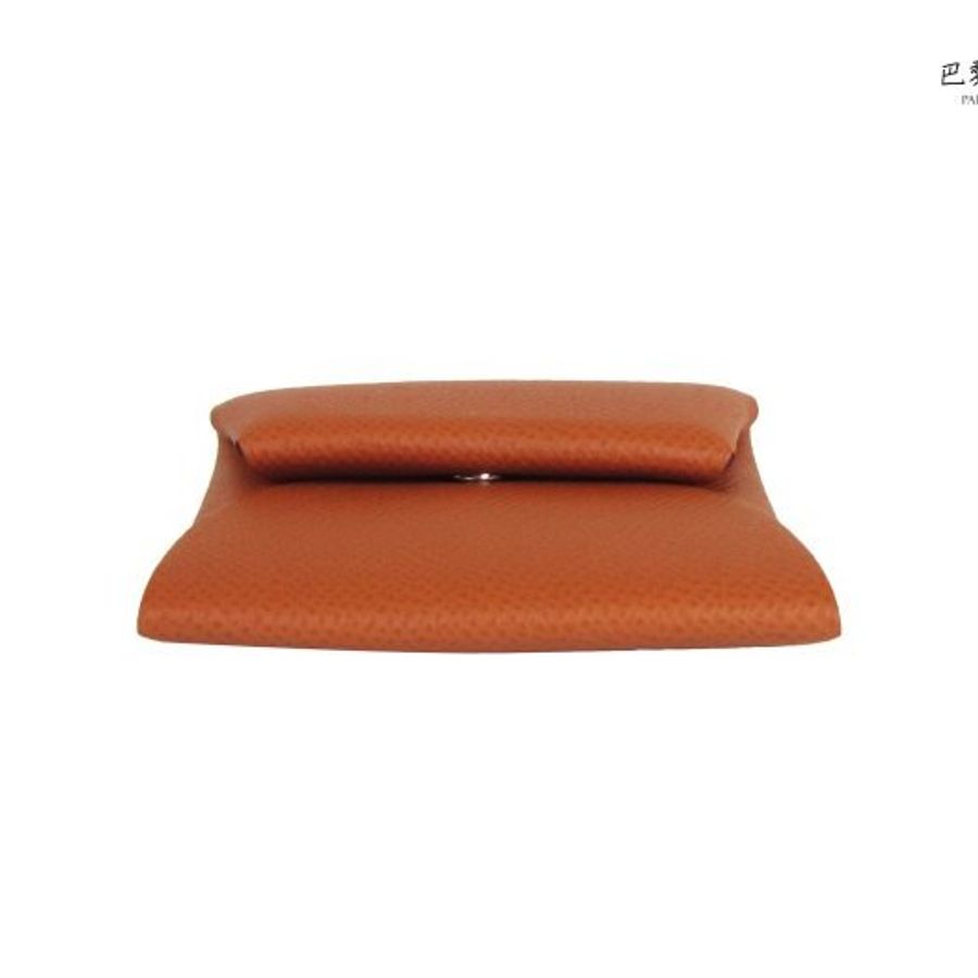 【巴黎站二手名牌專賣店】*全新現貨*HERMES愛馬仕真品*Bastia系列牛皮暗釦零錢包 (棕色U刻)-3