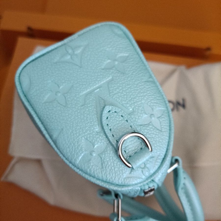 9.9成新 LV Nano Speedy monogram leather, 湖水藍-3