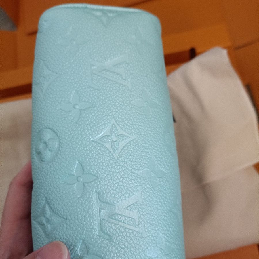 9.9成新 LV Nano Speedy monogram leather, 湖水藍-5
