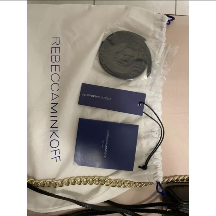 二手Rebecca Minkoff MINI 5 zip 牛皮黑色金鍊側背包 保證正品-2