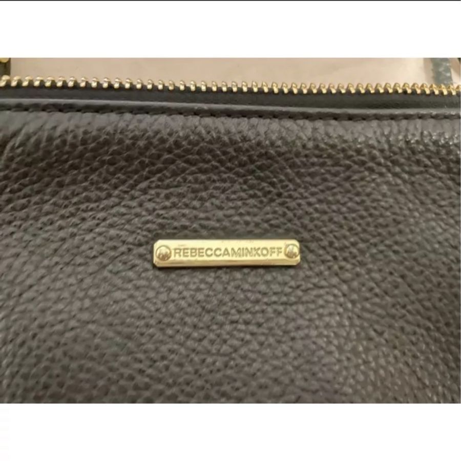 二手Rebecca Minkoff MINI 5 zip 牛皮黑色金鍊側背包 保證正品-6