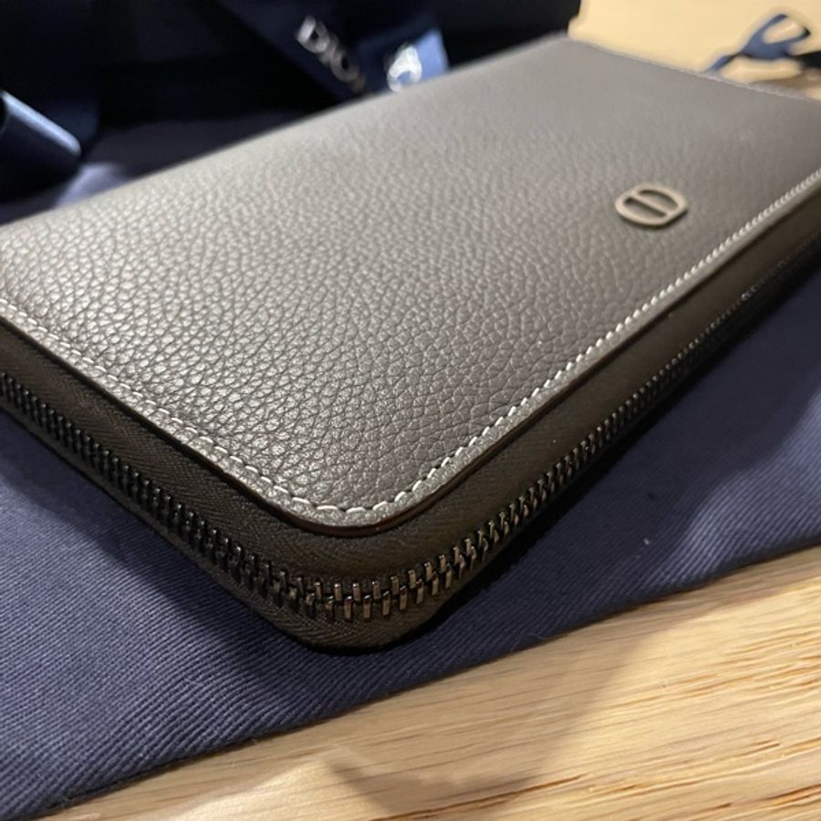 Dior CD Icon 烏木色拉鍊長夾 迪奧男士長夾 Dior Essentials-6