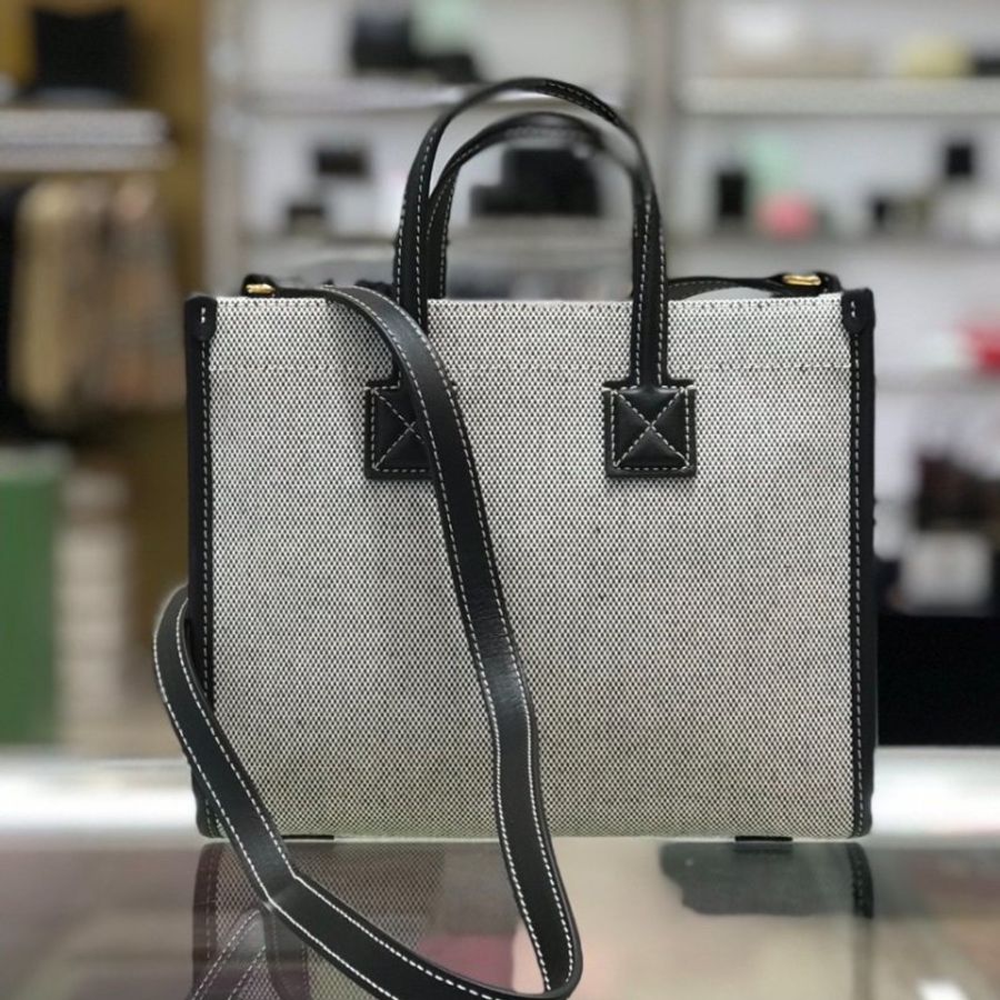 ✨快閃特價✨Burberry 80441421 Freya 迷你雙色帆布拚皮芙蕾雅包 付長肩帶 黑色-3