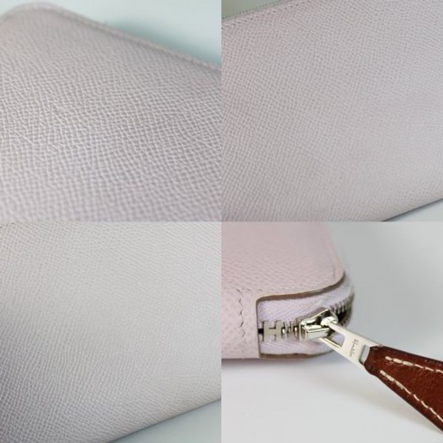 【巴黎站二手名牌專賣店】*現貨*HERMES 愛馬仕 真品*U刻經典silk in系列絲巾淡薰衣草紫拉鍊長夾-6