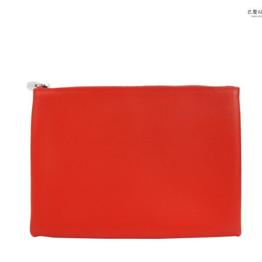 【巴黎站二手名牌專賣店】*現貨*HERMES 愛馬仕 真品*Atout pouch 牛皮紅x藍撞色雙層手拿包-0
