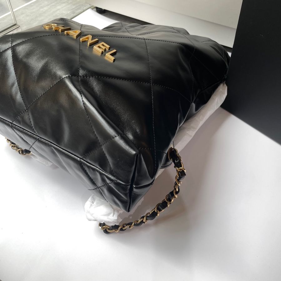 Chanel22 後背包黑金 小號 全新-5