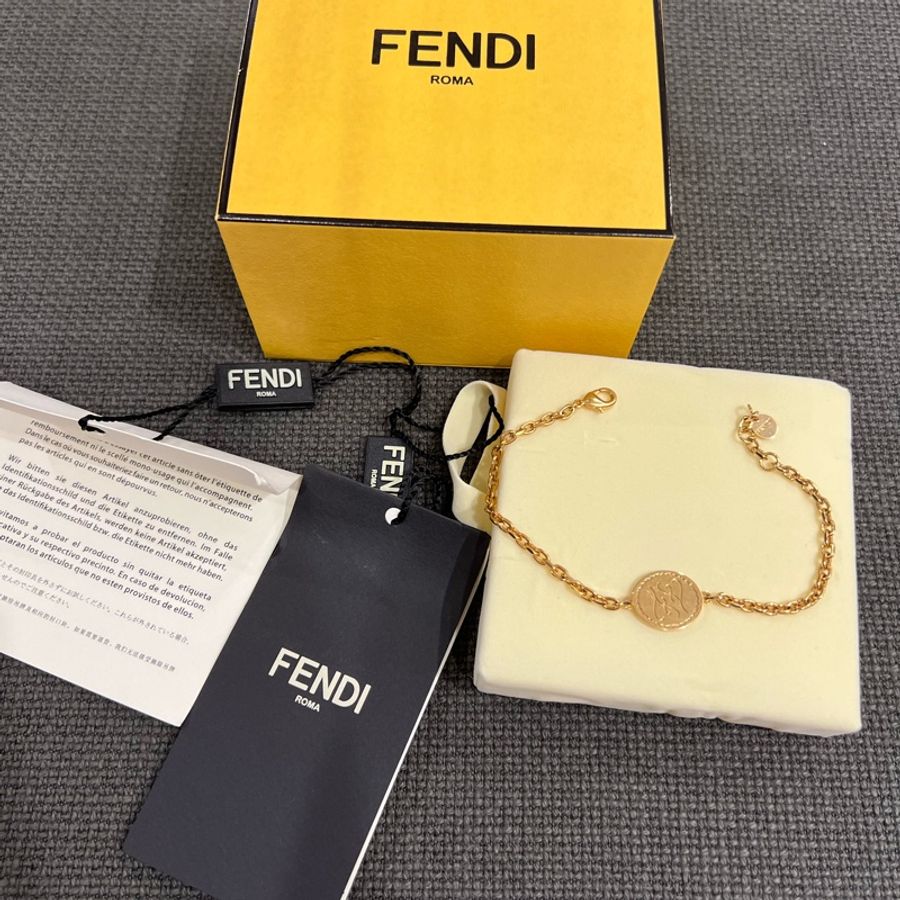 Fendi 金復古仿舊手鍊-0