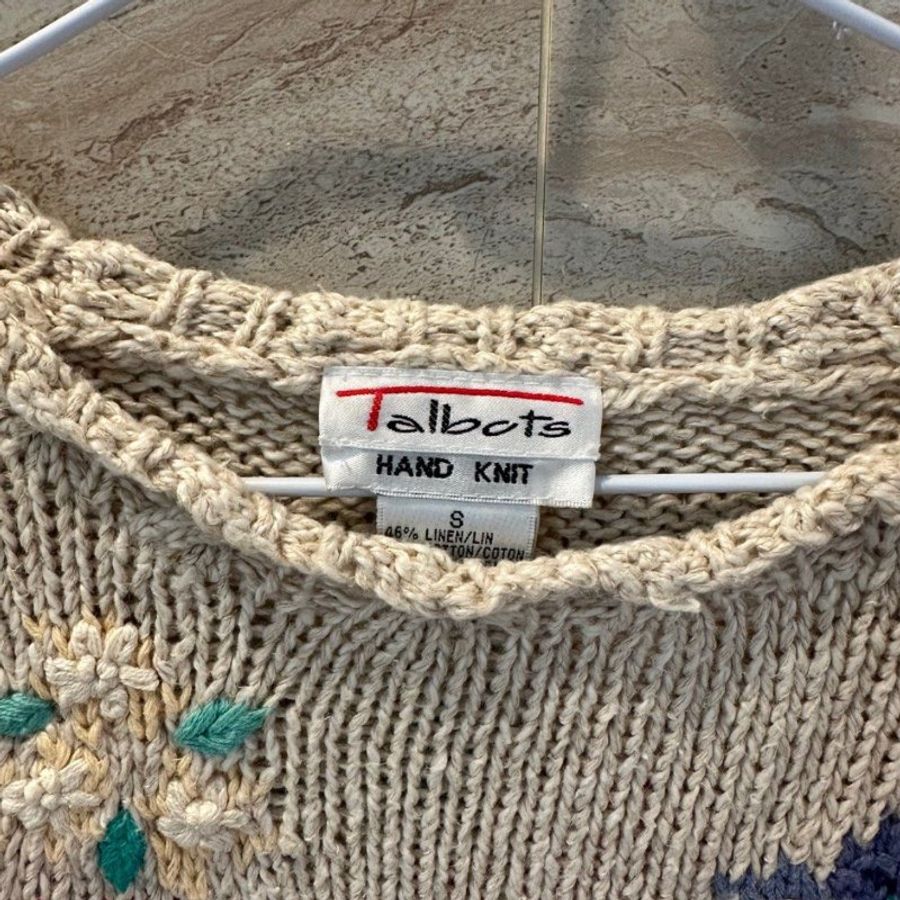 全新|美國專櫃品牌 Talbots 100% 手工製作毛衣(米色/S)-9
