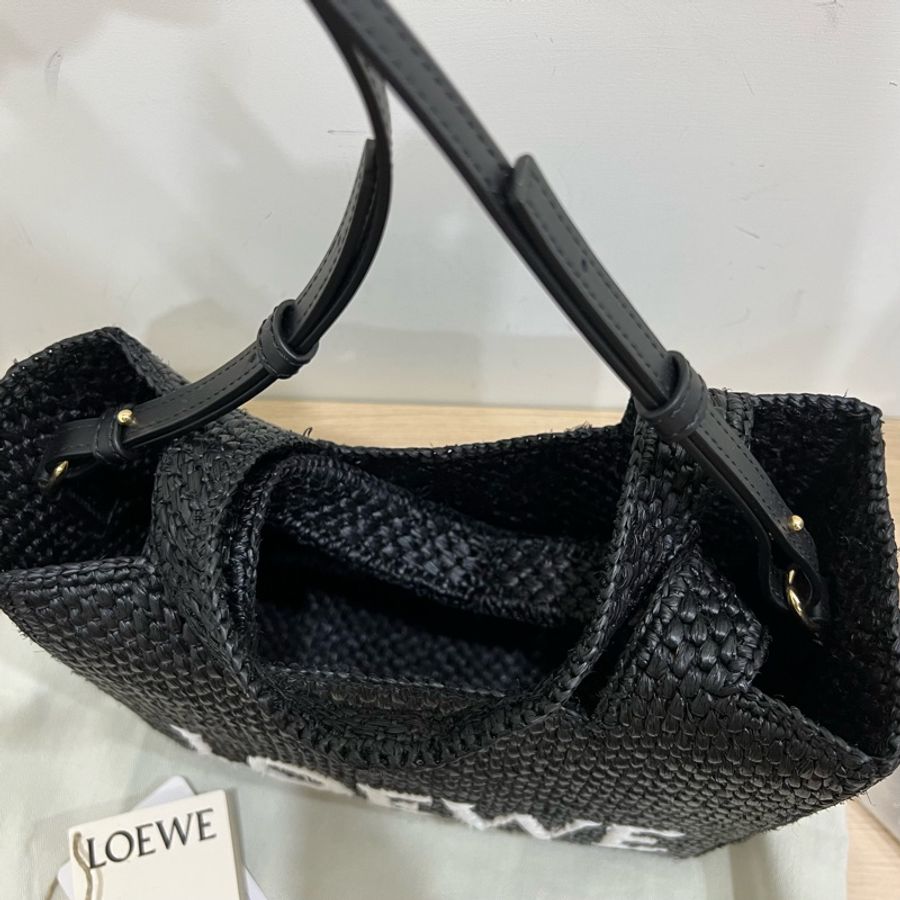 LOEWE Small Font raffia tote 小號 拉菲草 托特包 草編包-2