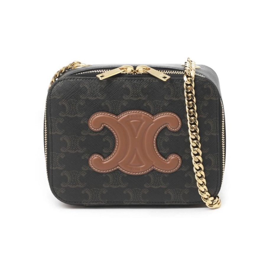 Celine 10L052 Cuir 老花凱旋門鍊盒包(當季熱門新品 下單前請先詢問)-9