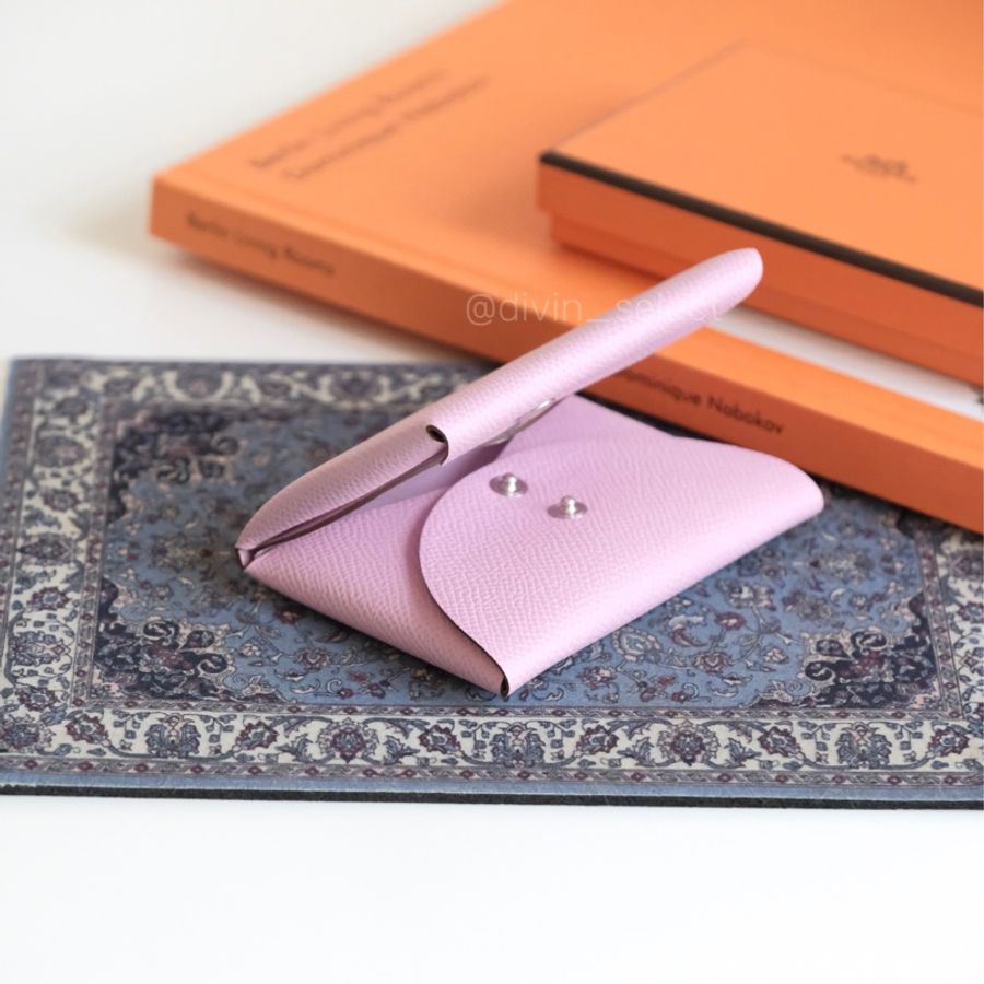 Hermès Calvi duo cardholder 愛馬仕卡包 錦葵紫-2