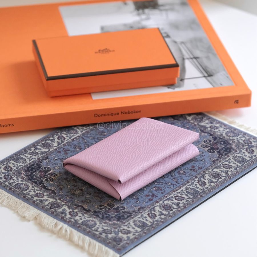 Hermès Calvi duo cardholder 愛馬仕卡包 錦葵紫-7