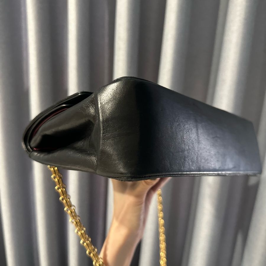 無卡標時期Chanel CF25 vintage 絕美黑金稀有方尖釦勞力士鏈-12