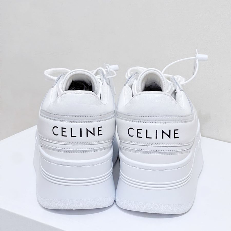 全新 未穿 Celine 小牛皮楔型外底BLOCK 運動鞋 小白鞋 厚底鞋-3