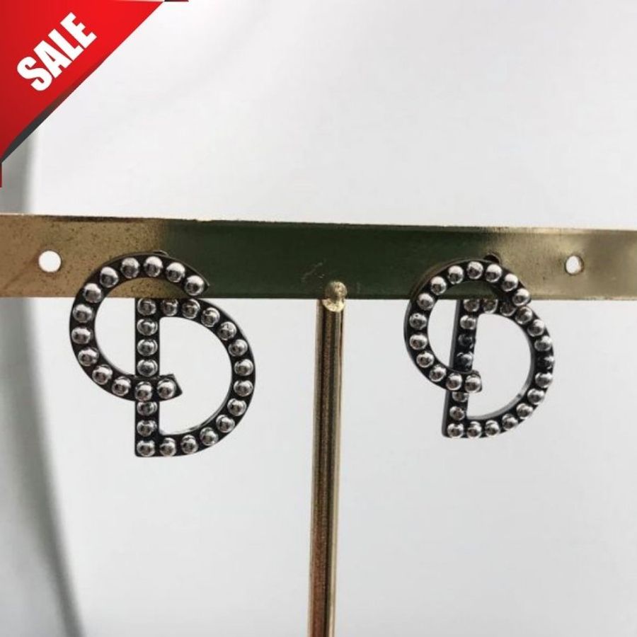 🧧開工特價活動🧧Dior CD 錯位古銀色耳環-0