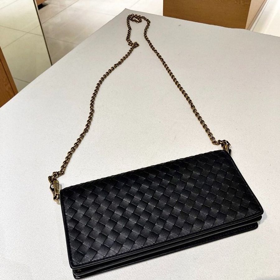 🧧新年特價活動🧧Bottega Veneta 510564 WOC 黑色皮夾鍊帶包 - 經典編織與優雅功能的完美融合-9