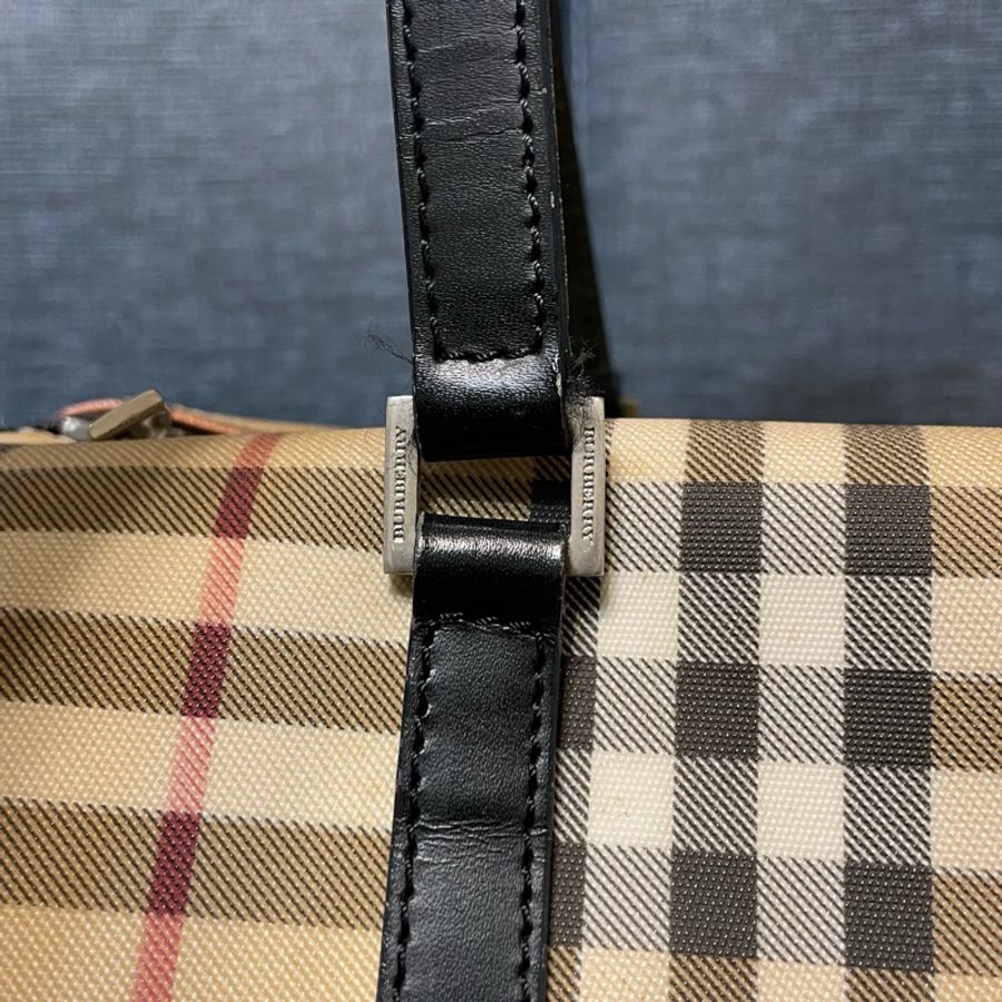 Burberry格紋圓筒手提包-15