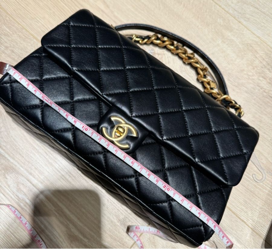 香奈兒(Chanel)女包23P菱格紋小羊皮中號鏈條包翻蓋包單肩斜挎包AS3897 B10384 94305-8