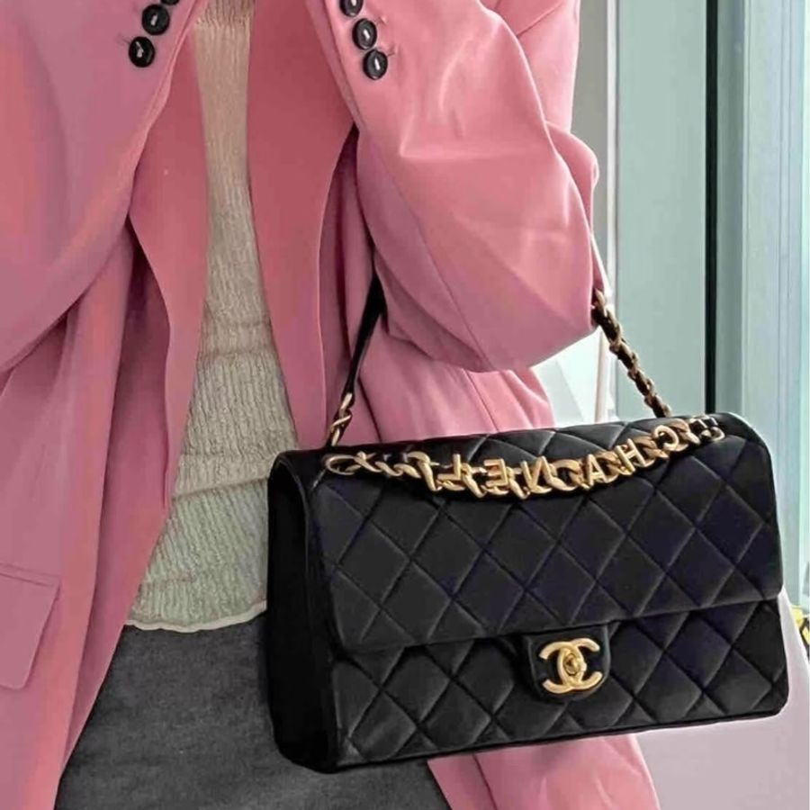 香奈兒(Chanel)女包23P菱格紋小羊皮中號鏈條包翻蓋包單肩斜挎包AS3897 B10384 94305-10