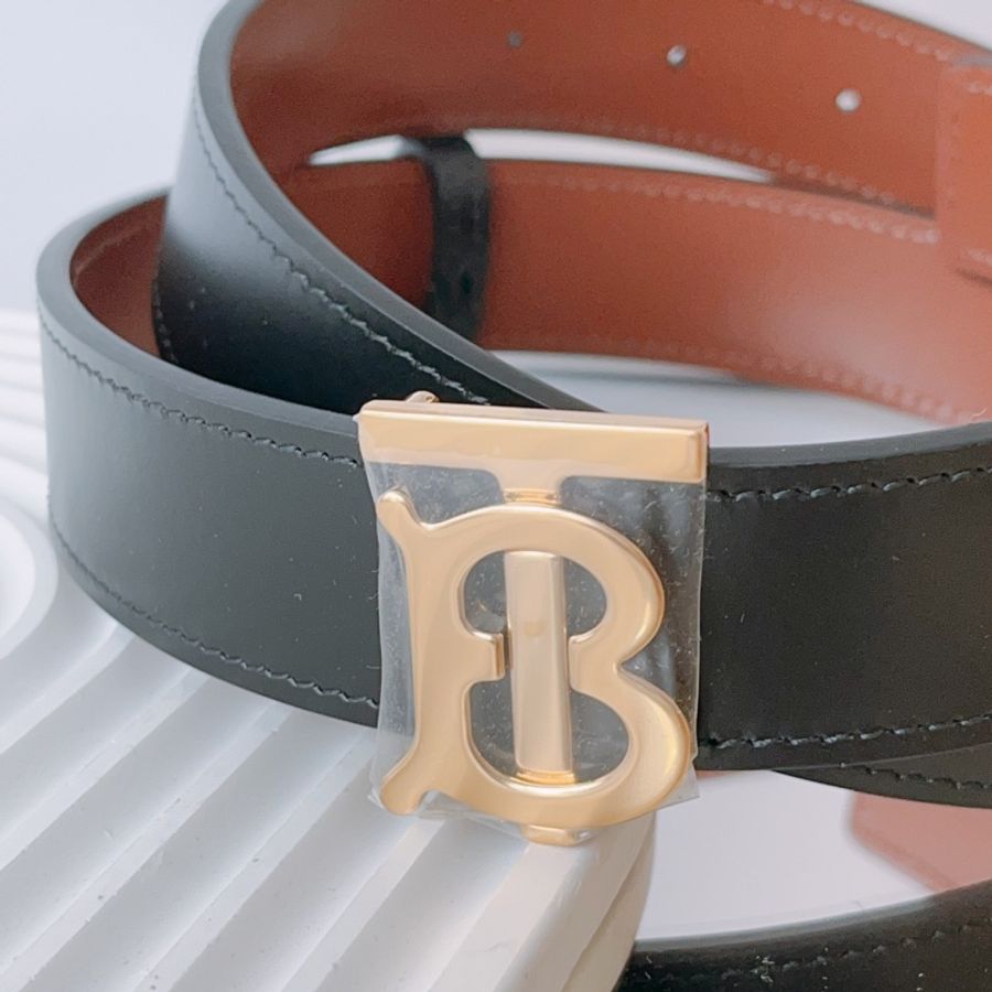 BURBERRY TB扣 雙面皮帶-3