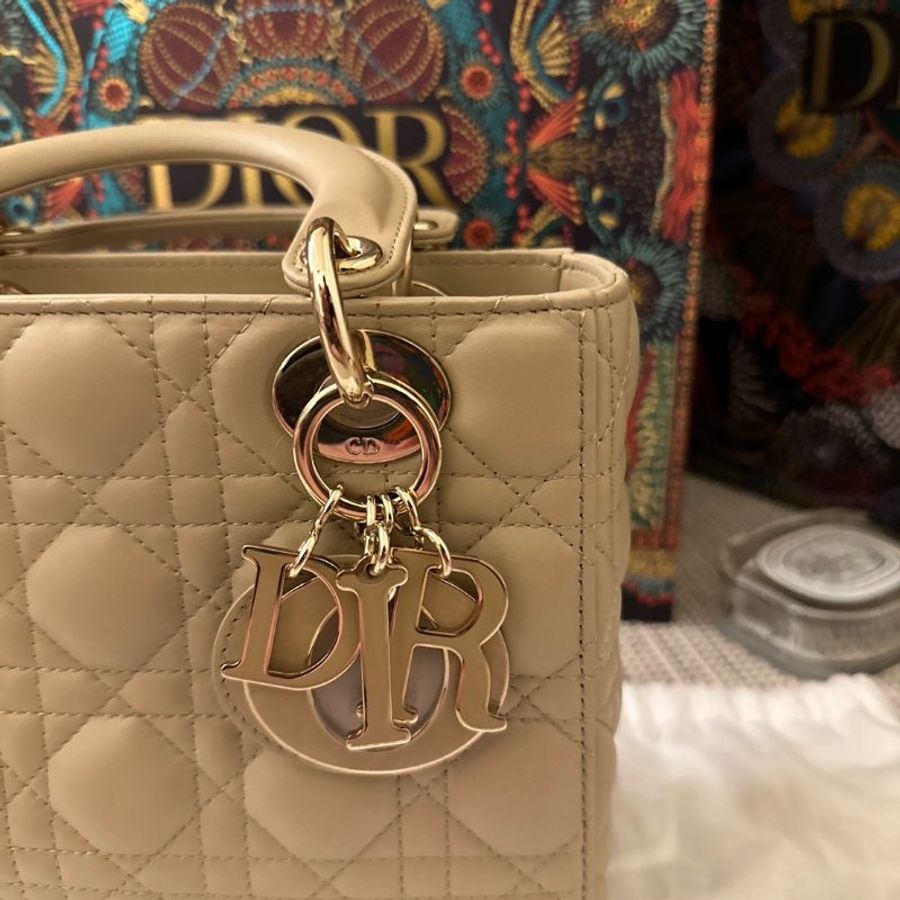 LADY DIOR MY ABCDIOR 手袋 S 小號 米色-4